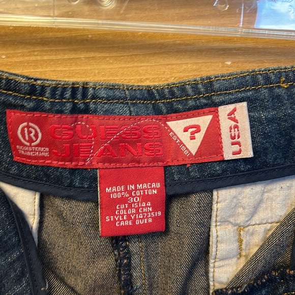 GUESS Originals Split Back Denim Skirt 30 maxi USA made event casual Vintage Y2K - Picture 6 of 11